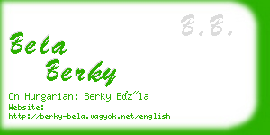 bela berky business card